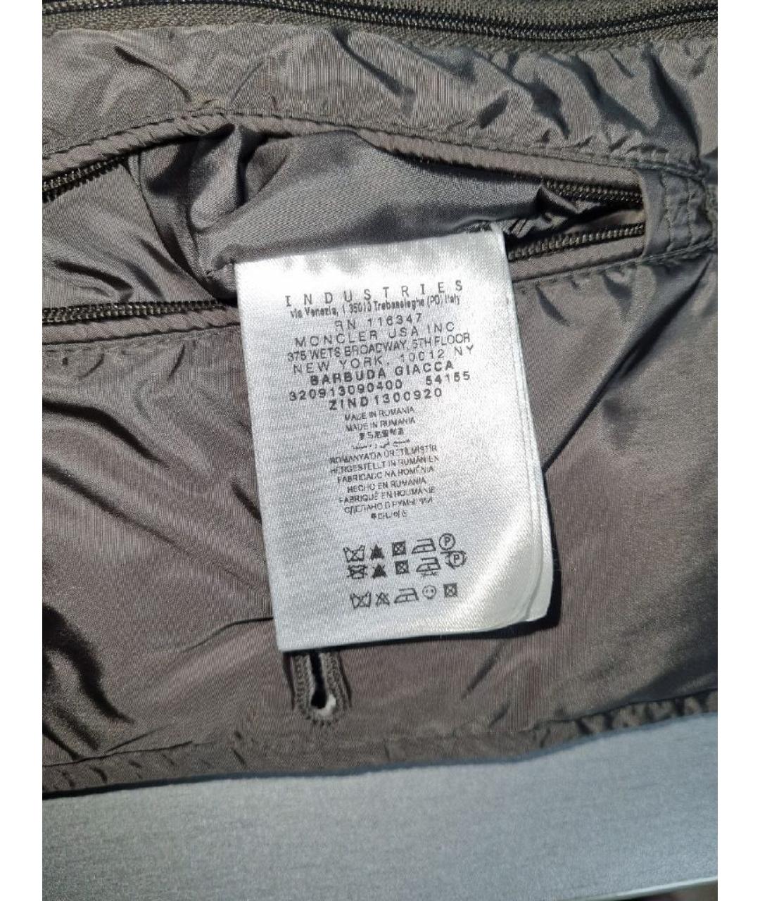 MONCLER Серая полиэстеровая куртка, фото 5