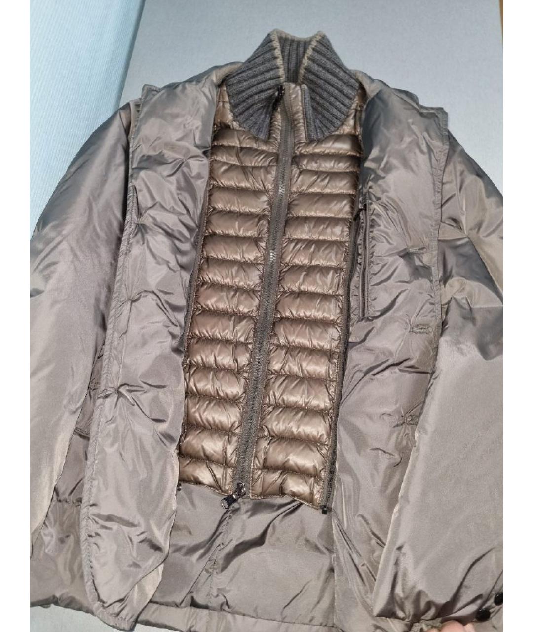 MONCLER Серая полиэстеровая куртка, фото 3