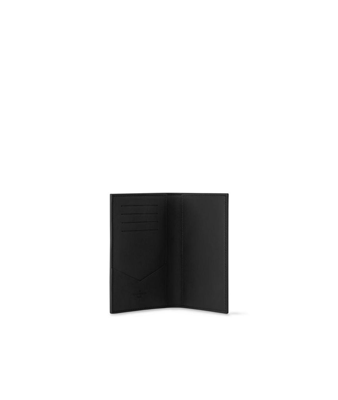 LOUIS VUITTON Черный кожаный кошелек, фото 2