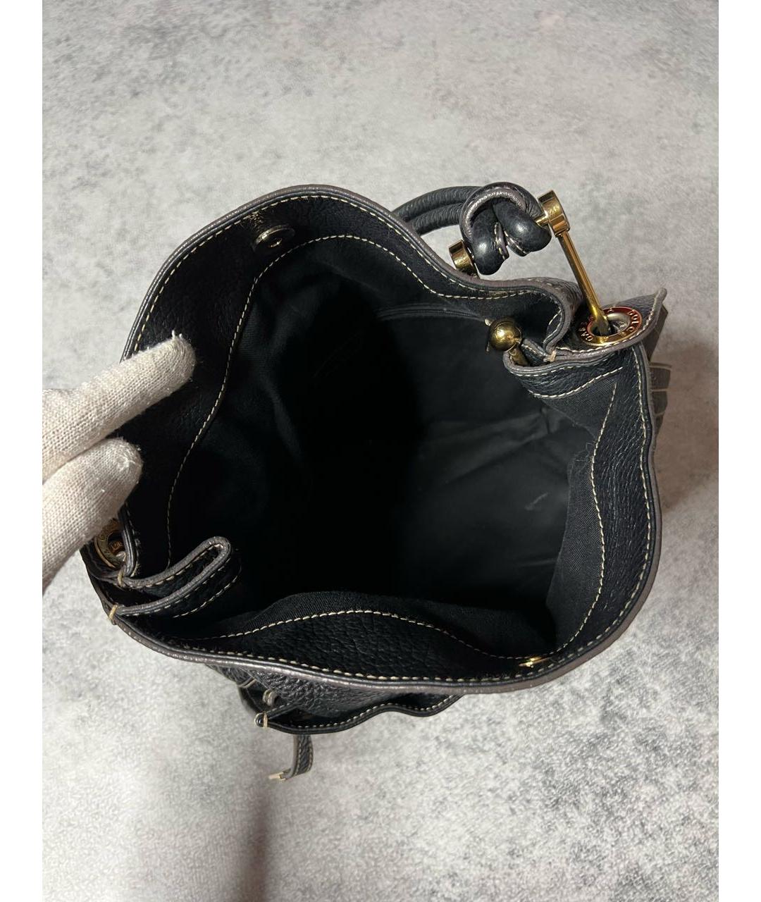 DOLCE&GABBANA Черная кожаная сумка с короткими ручками, фото 7
