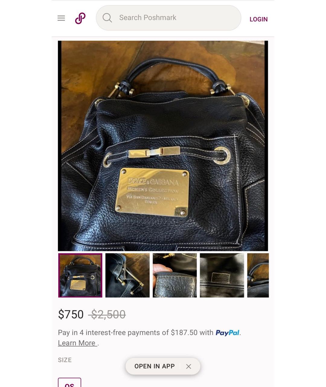 DOLCE&GABBANA Черная кожаная сумка с короткими ручками, фото 8