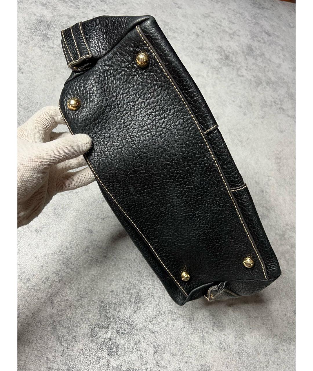 DOLCE&GABBANA Черная кожаная сумка с короткими ручками, фото 4