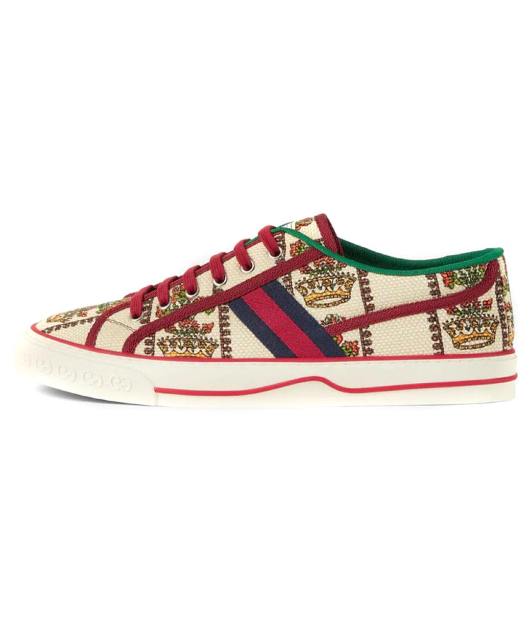 GUCCI Мульти текстильные низкие кроссовки / кеды, фото 6