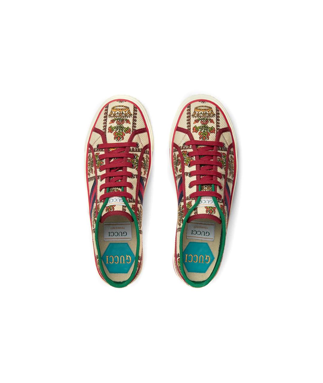 GUCCI Мульти текстильные низкие кроссовки / кеды, фото 3