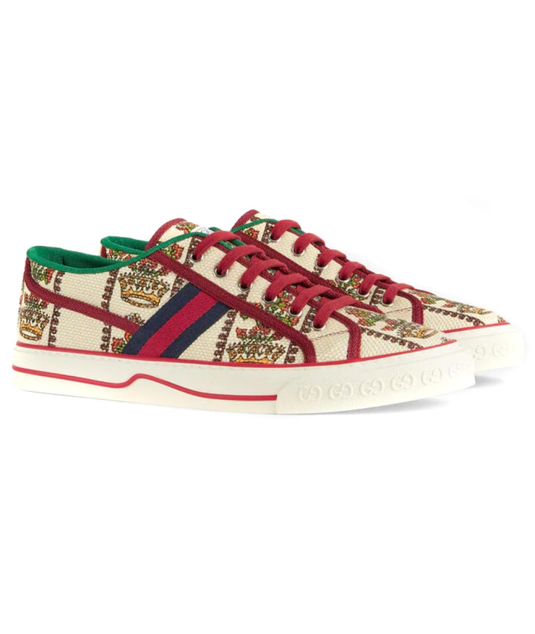 GUCCI Мульти текстильные низкие кроссовки / кеды, фото 2