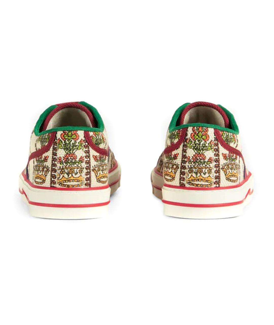 GUCCI Мульти текстильные низкие кроссовки / кеды, фото 4