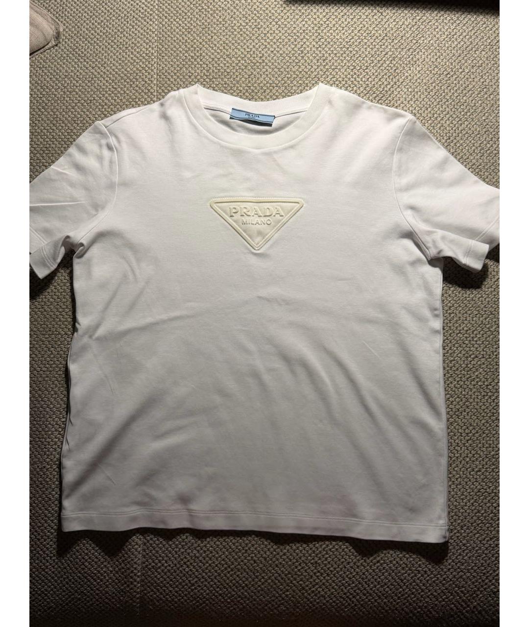 PRADA Белая хлопковая футболка, фото 3