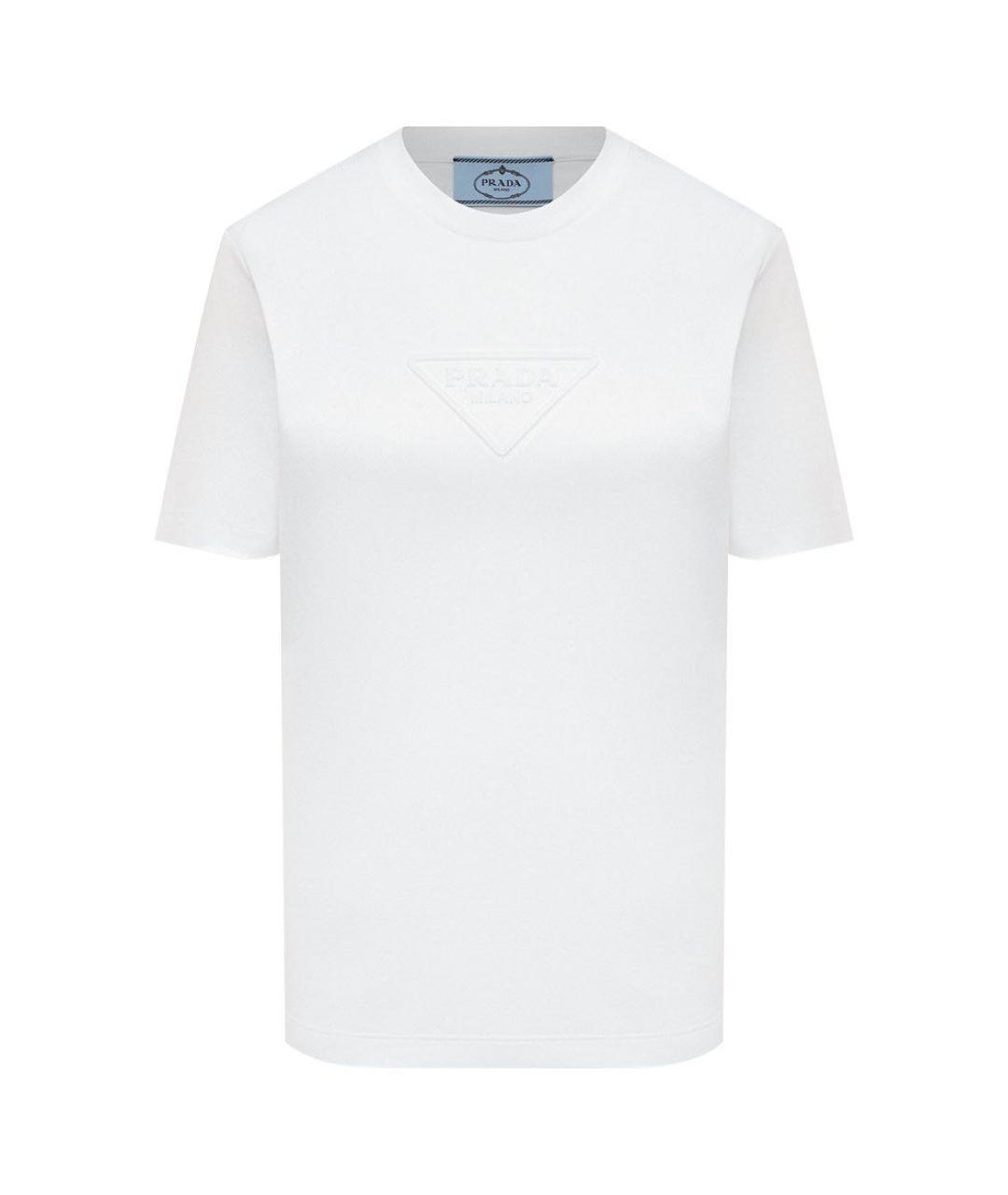 PRADA Белая хлопковая футболка, фото 1
