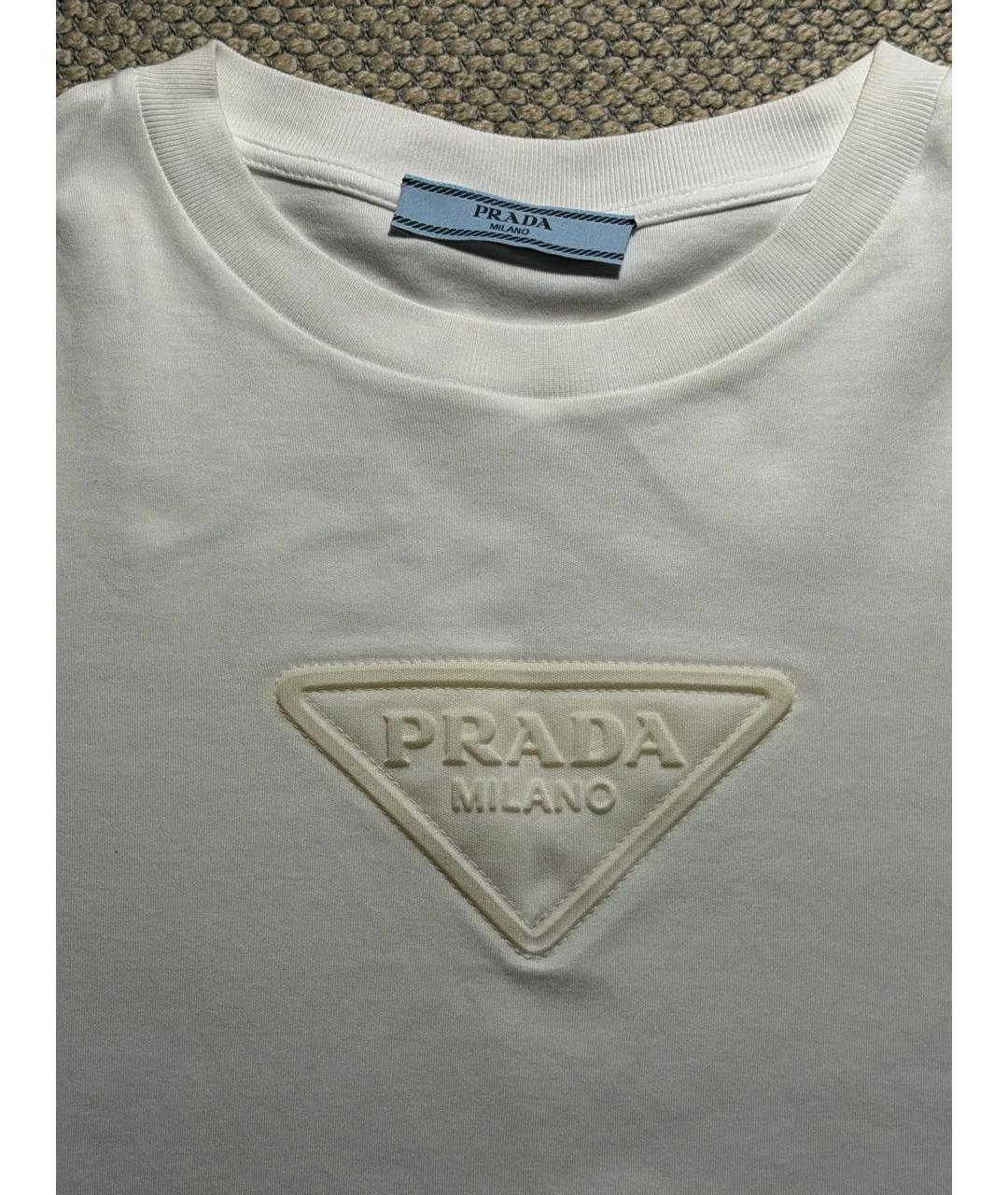 PRADA Белая хлопковая футболка, фото 4