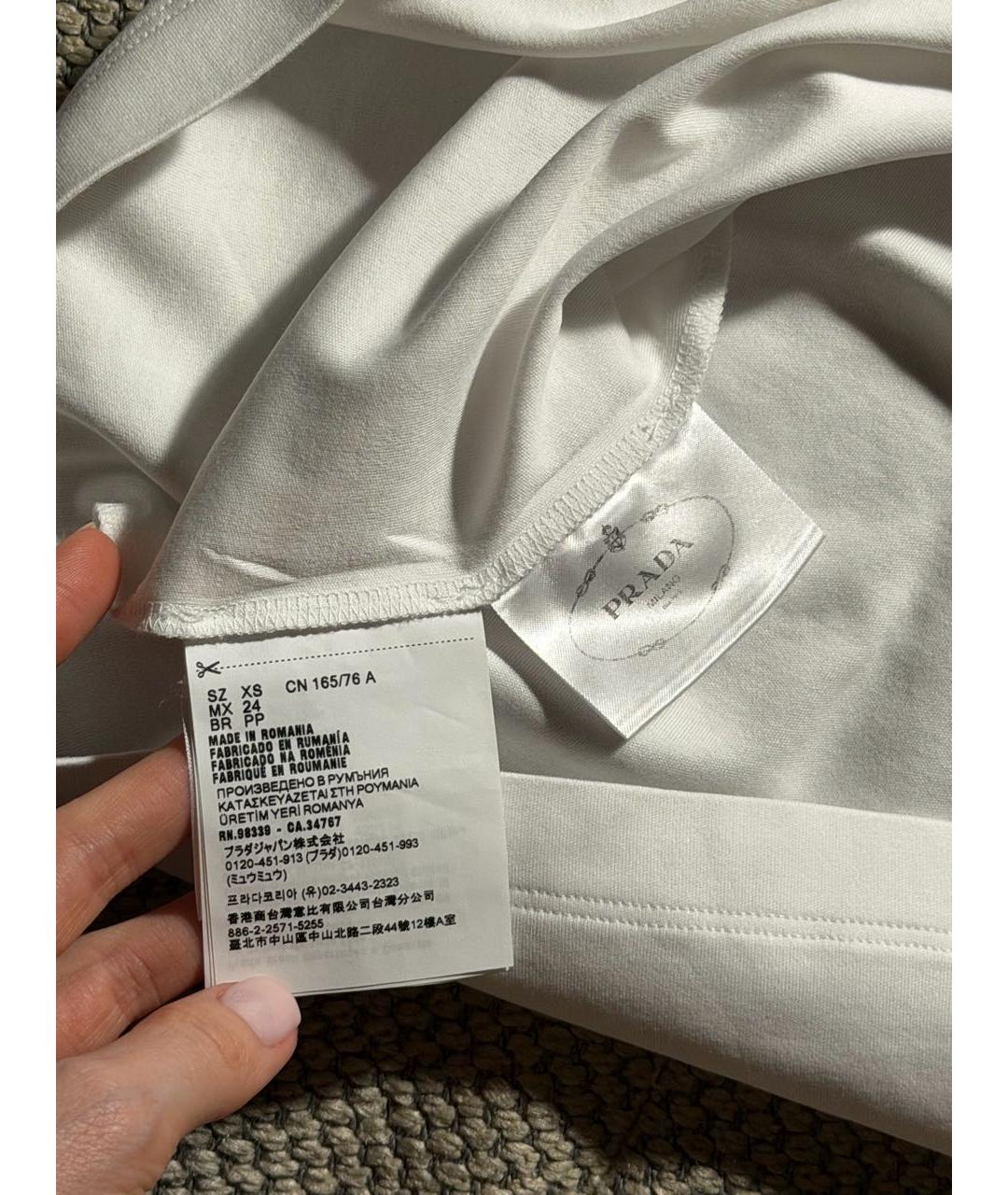 PRADA Белая хлопковая футболка, фото 5
