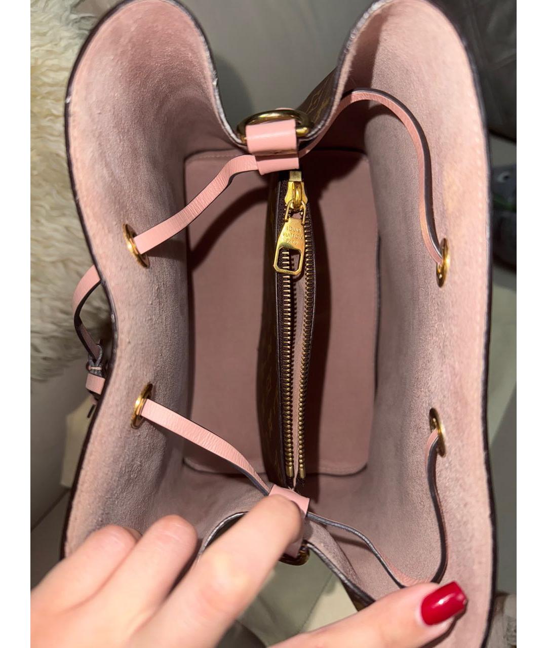 LOUIS VUITTON Коричневая кожаная сумка тоут, фото 7