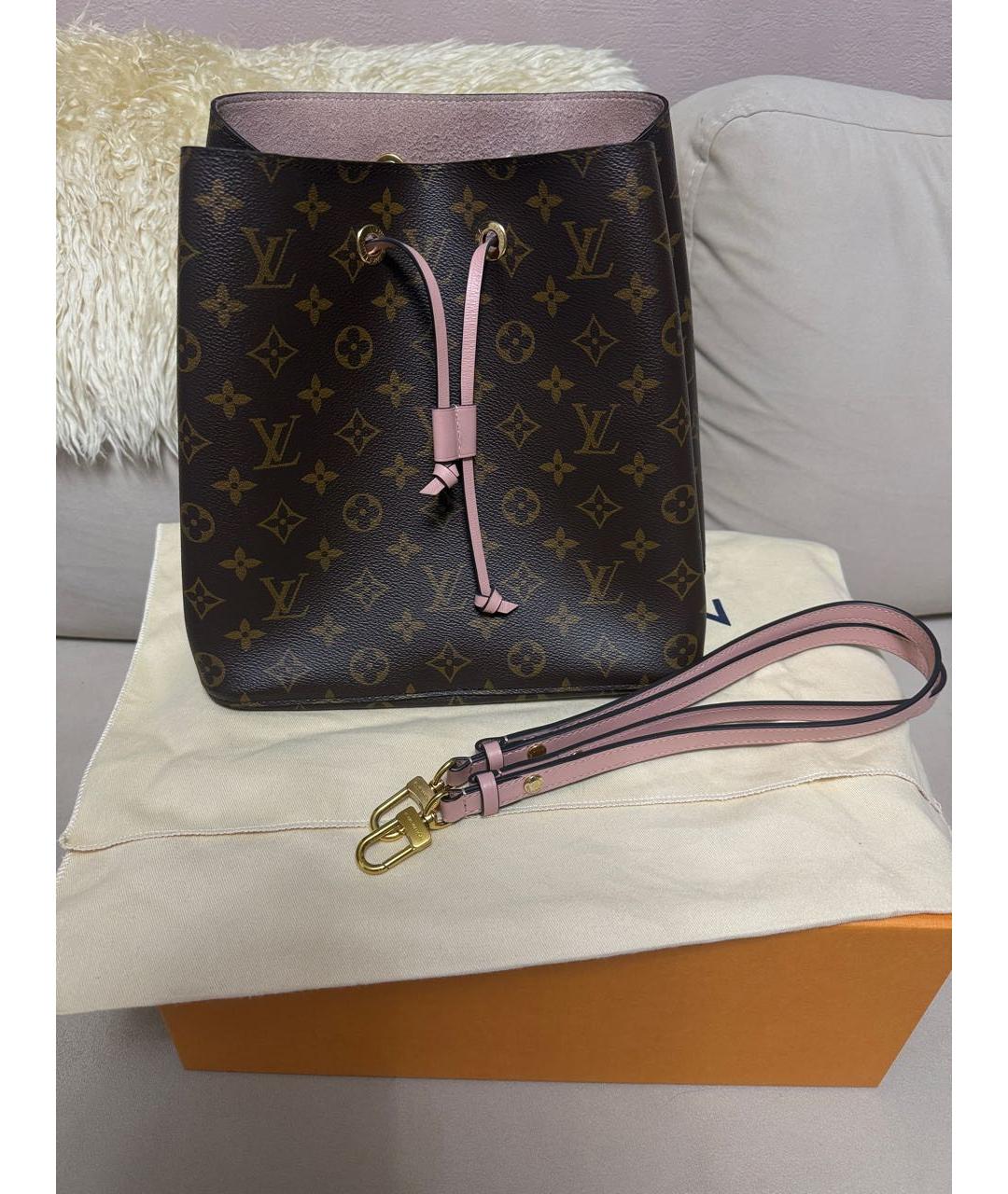 LOUIS VUITTON Коричневая кожаная сумка тоут, фото 2