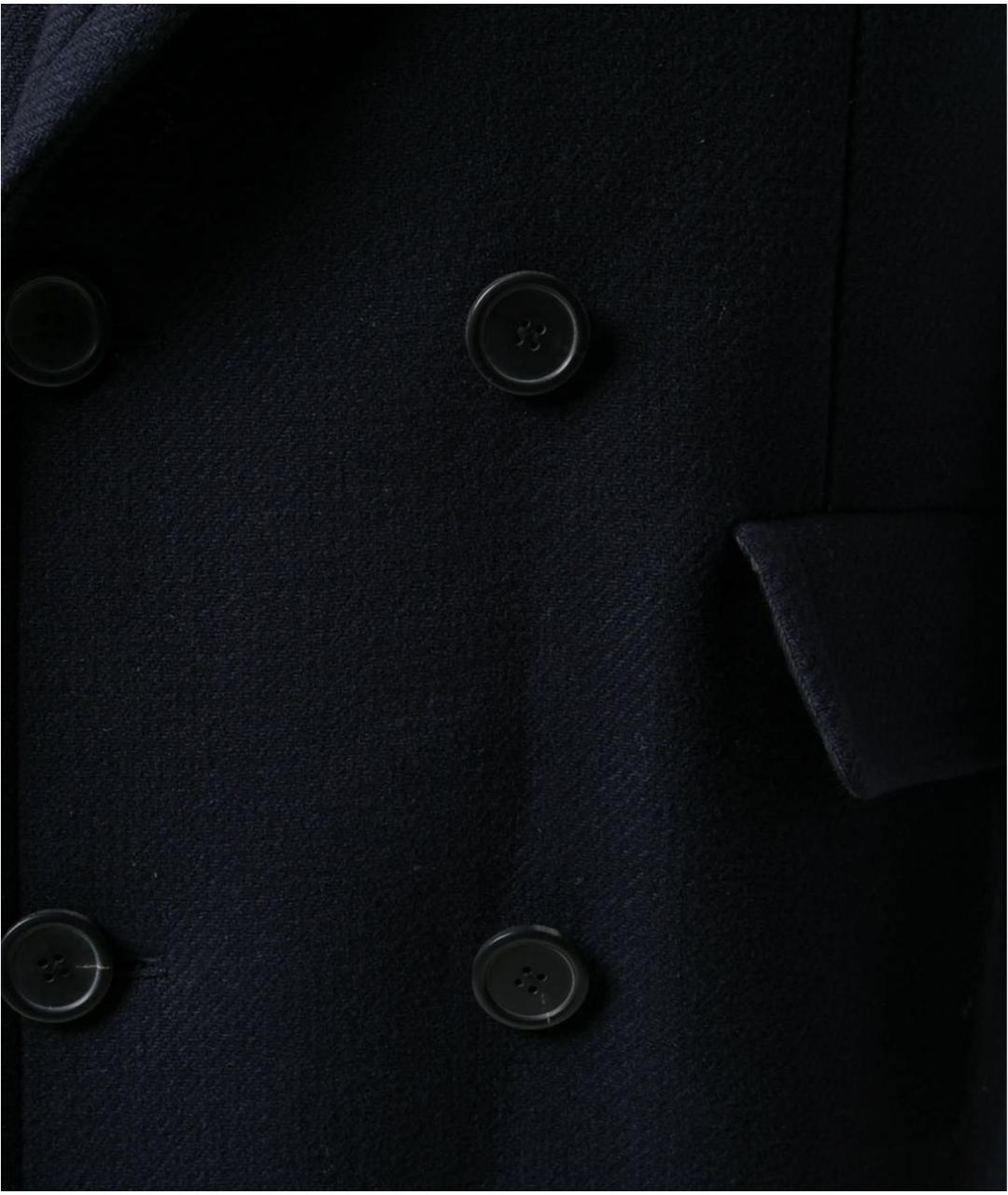 Ami Paris Темно-синее шерстяное пальто, фото 4