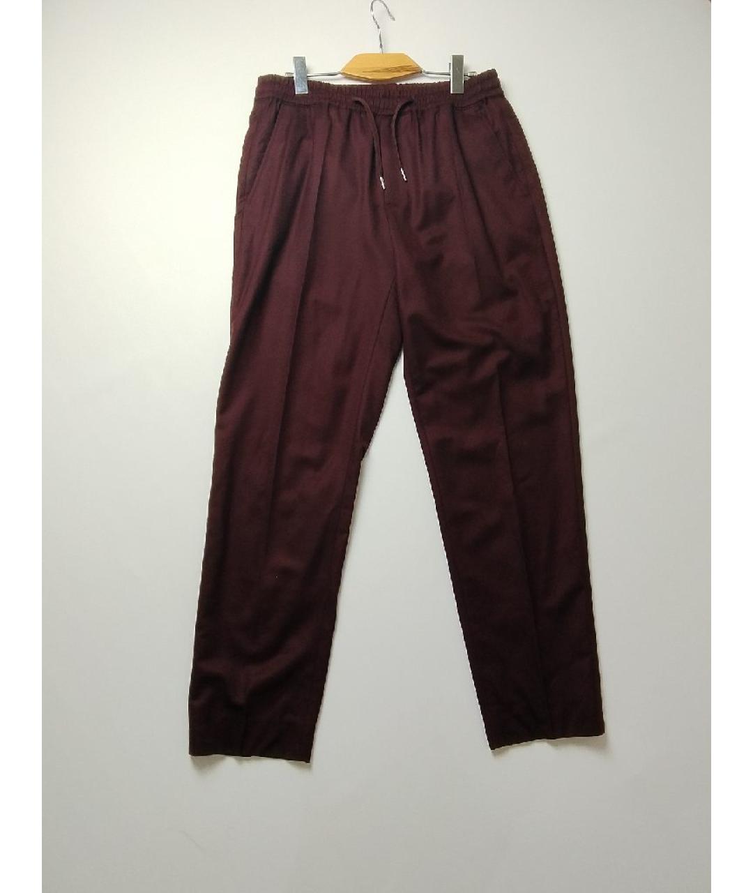 SANDRO Красные шерстяные брюки широкие, фото 6