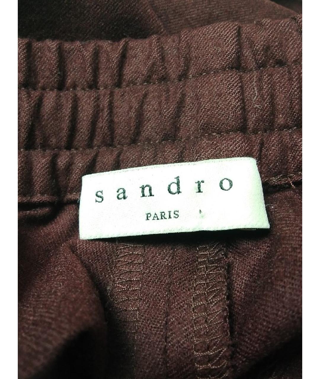 SANDRO Красные шерстяные брюки широкие, фото 3