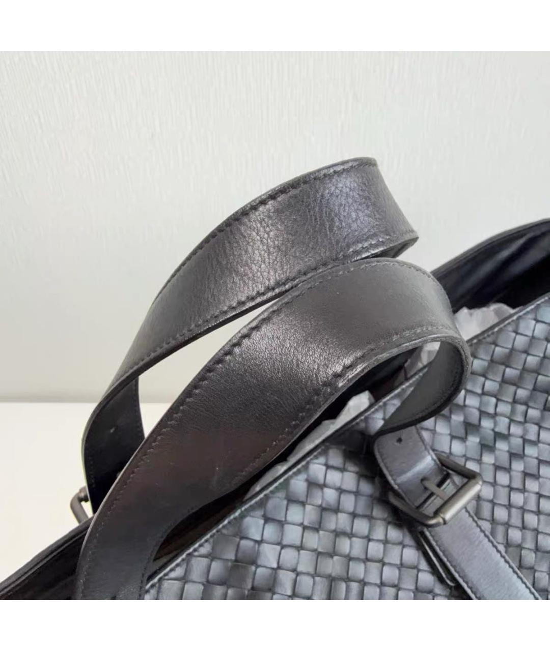 BOTTEGA VENETA Черная кожаная сумка тоут, фото 8