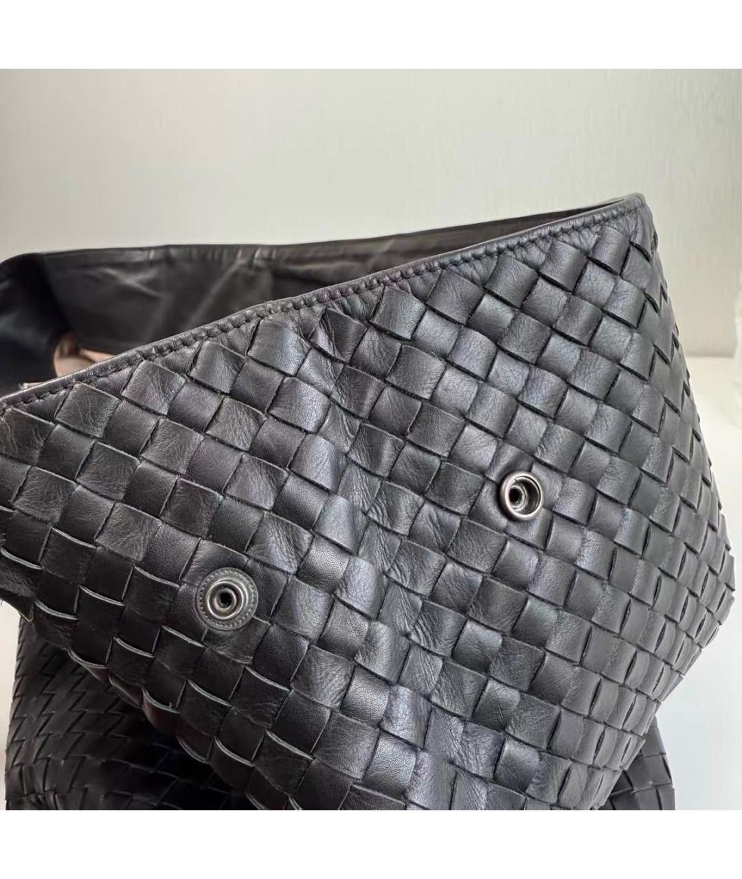 BOTTEGA VENETA Черная кожаная сумка тоут, фото 5