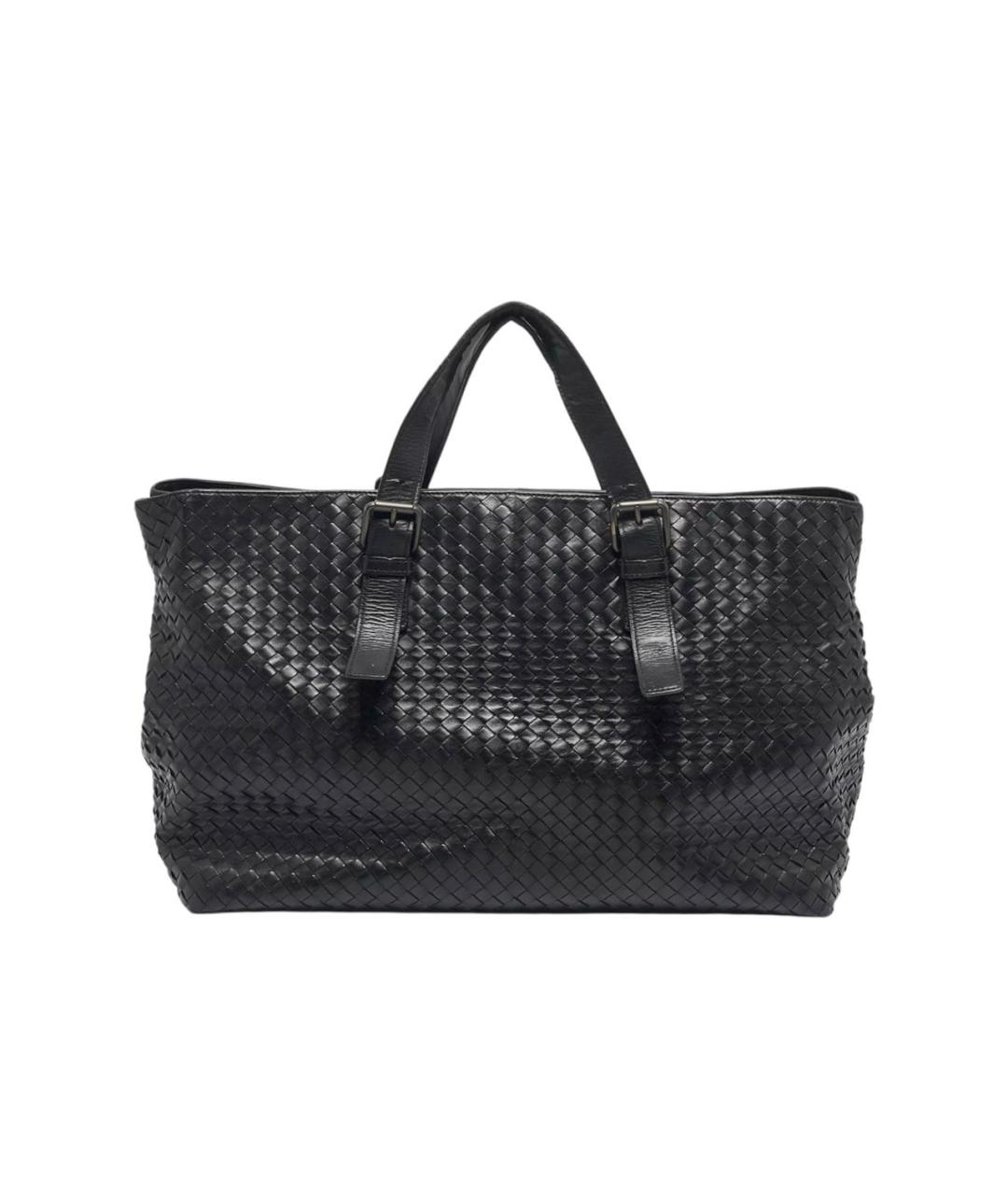 BOTTEGA VENETA Черная кожаная сумка тоут, фото 1