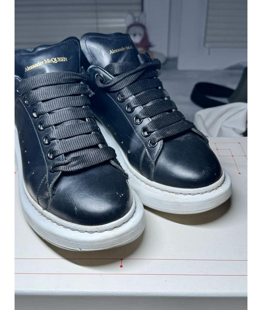 ALEXANDER MCQUEEN Черные кожаные кроссовки, фото 3