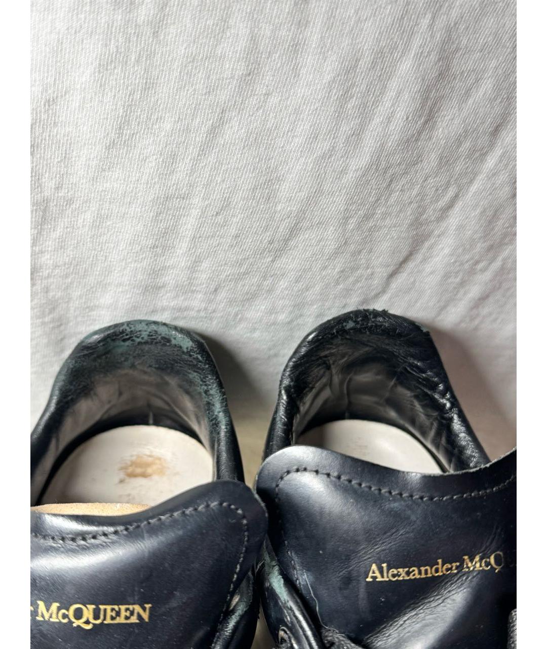 ALEXANDER MCQUEEN Черные кожаные кроссовки, фото 4