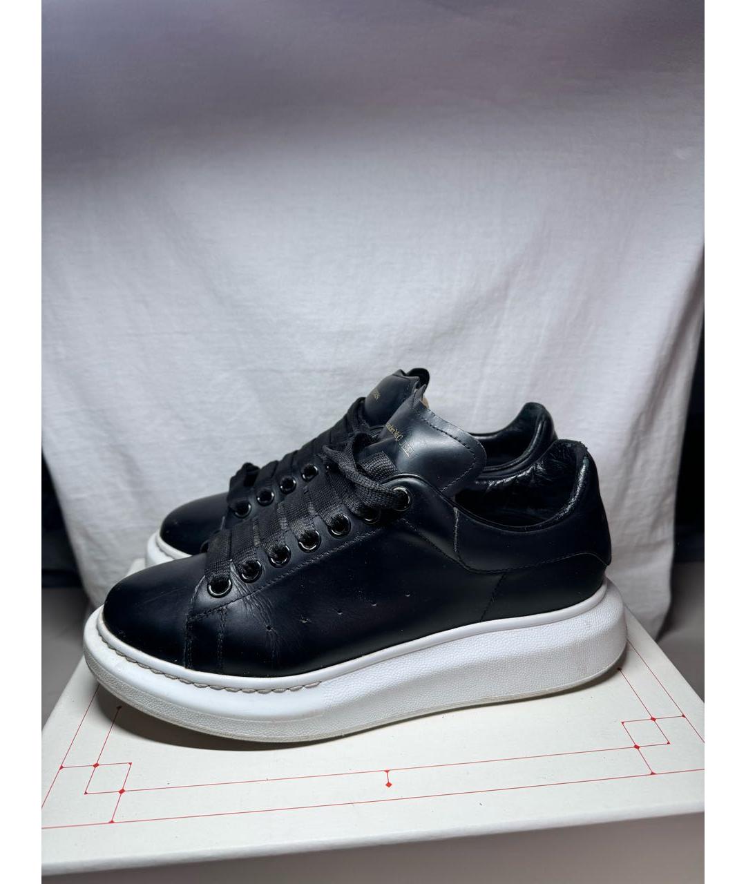 ALEXANDER MCQUEEN Черные кожаные кроссовки, фото 2