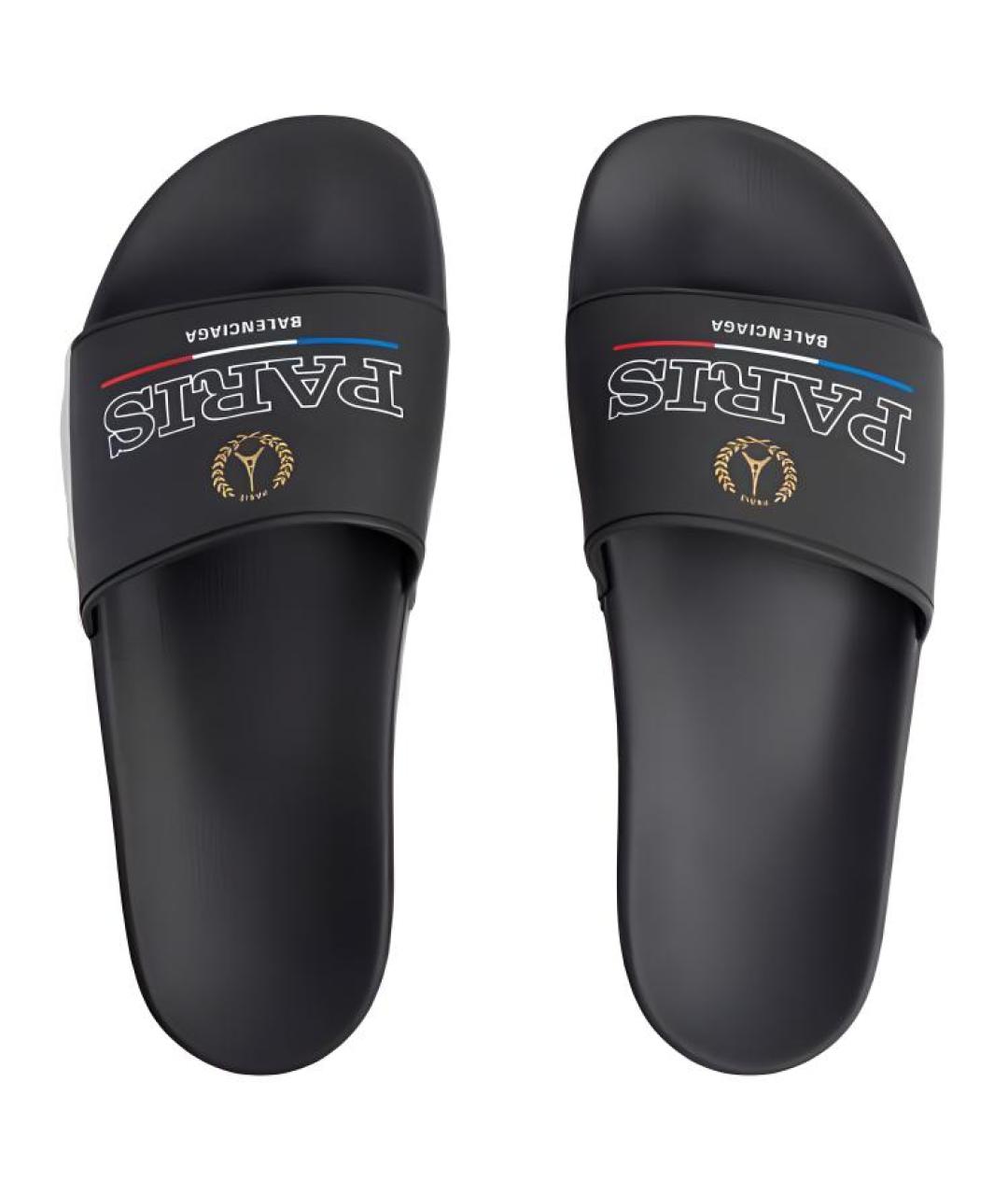 BALENCIAGA Черные шлепанцы, фото 5