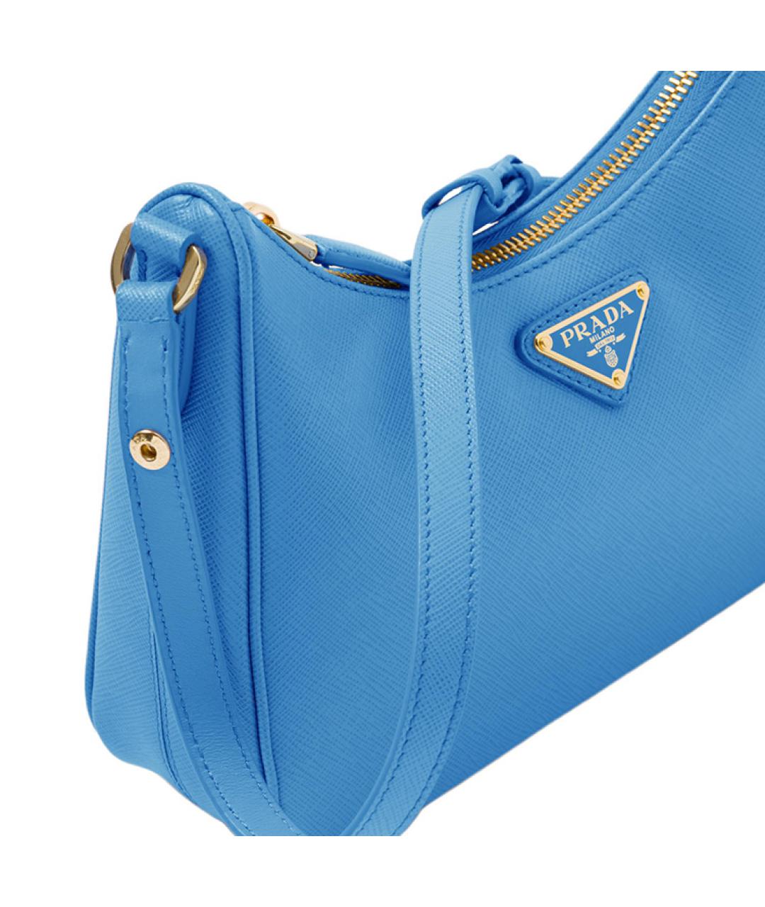 PRADA Синяя кожаная сумка через плечо, фото 4