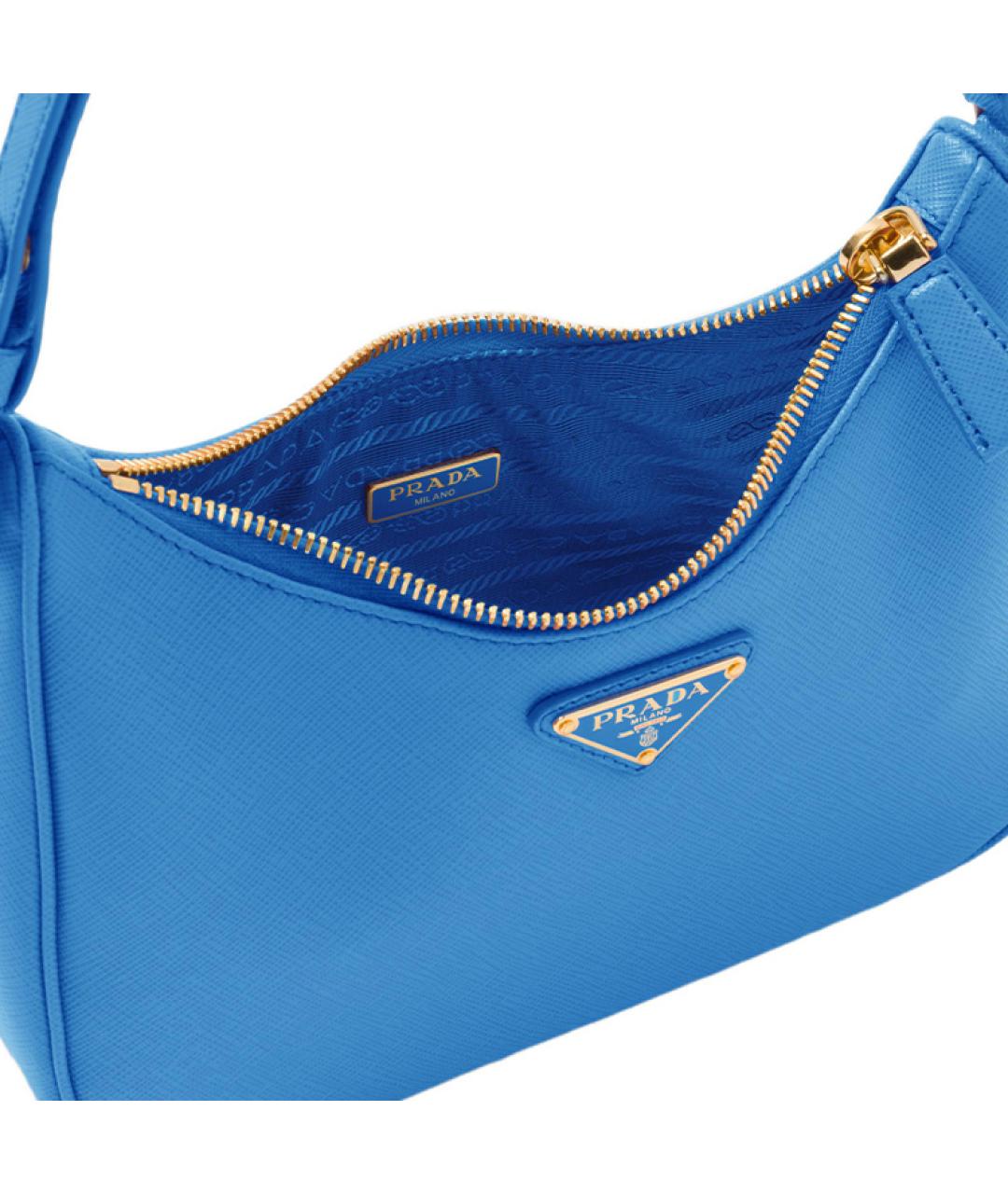 PRADA Синяя кожаная сумка через плечо, фото 5