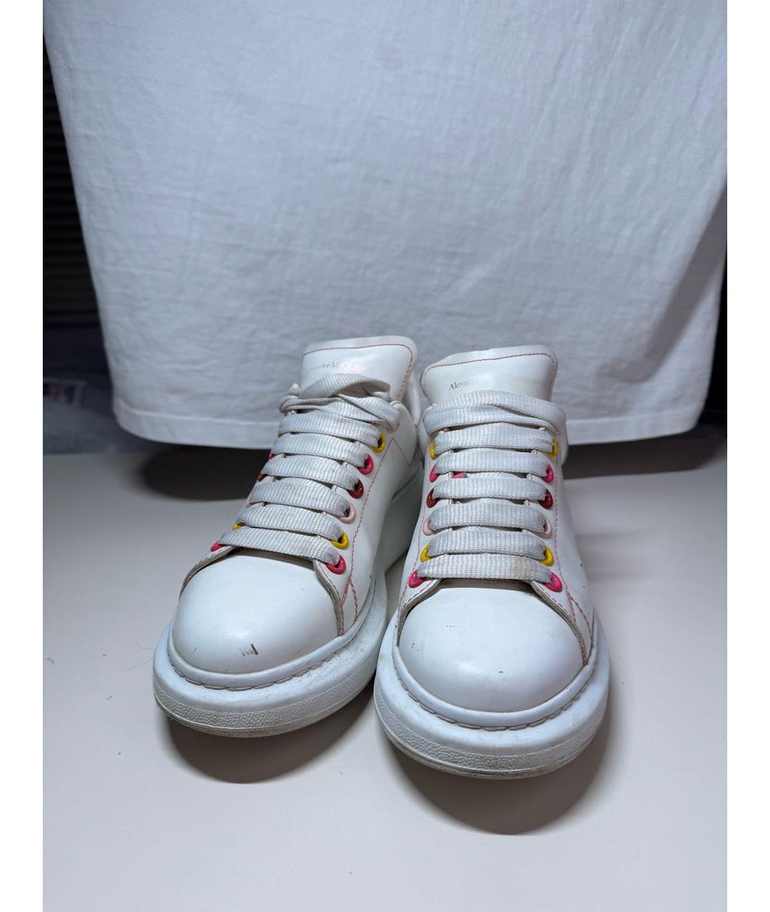 ALEXANDER MCQUEEN Белые кожаные кеды, фото 3