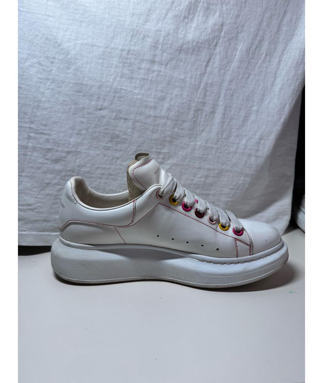 ALEXANDER MCQUEEN Белые кожаные кеды, фото 9