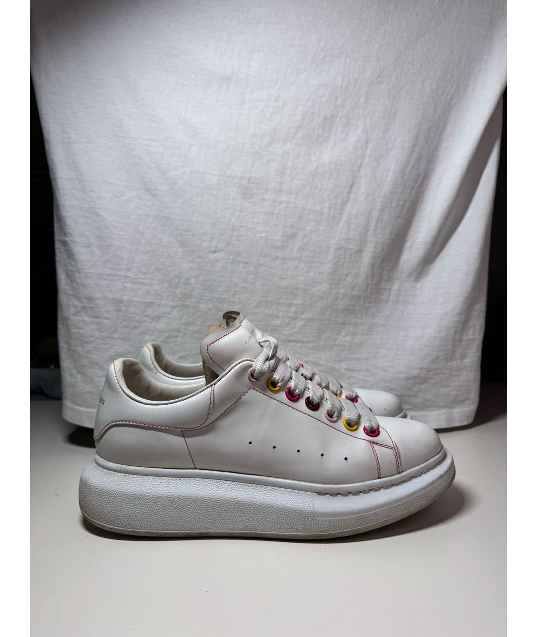 ALEXANDER MCQUEEN Белые кожаные кеды, фото 2