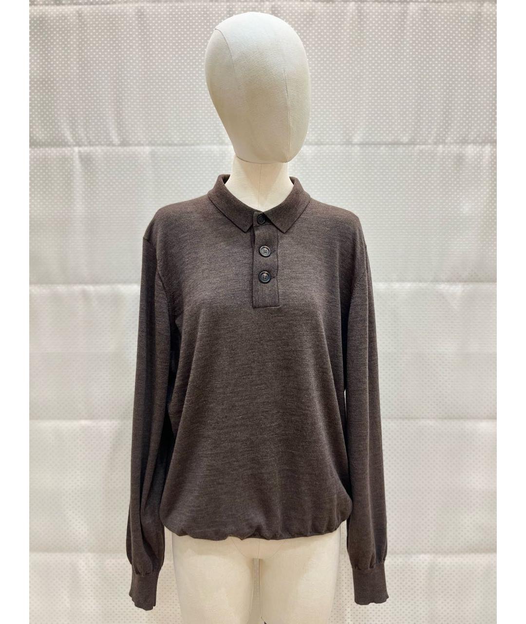BRUNELLO CUCINELLI Коричневый шерстяной джемпер / свитер, фото 7
