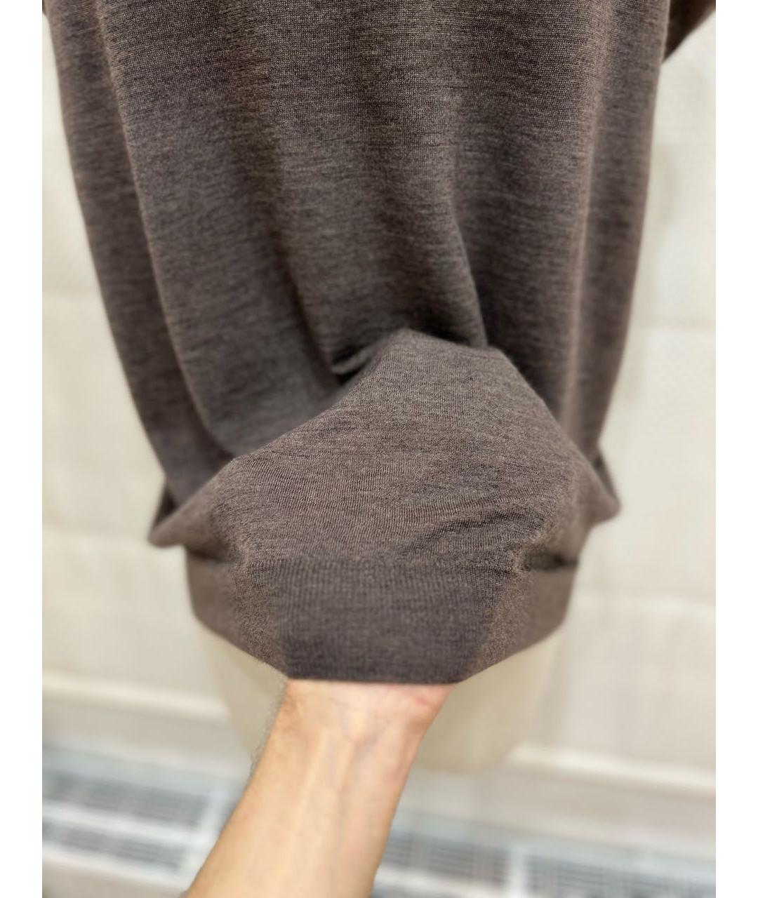 BRUNELLO CUCINELLI Коричневый шерстяной джемпер / свитер, фото 3