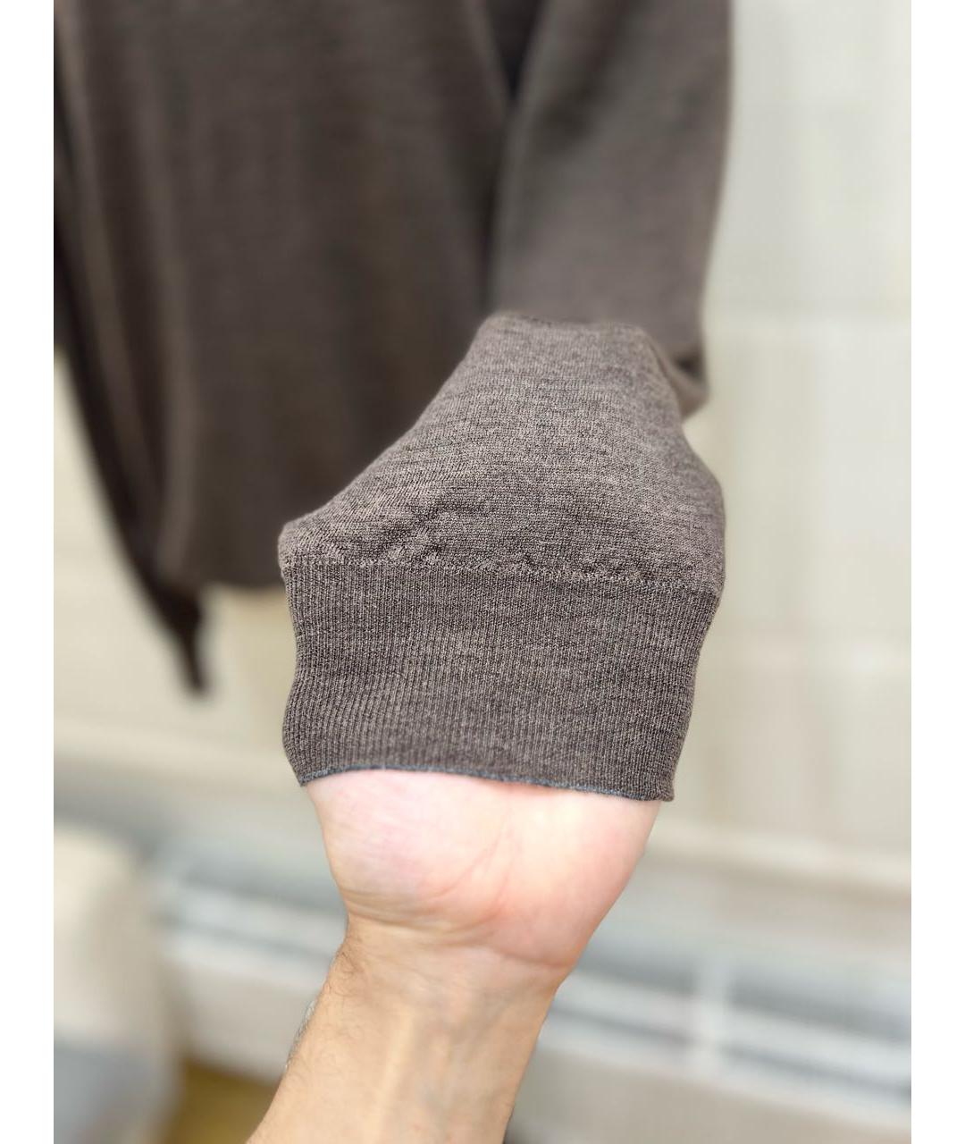 BRUNELLO CUCINELLI Коричневый шерстяной джемпер / свитер, фото 4