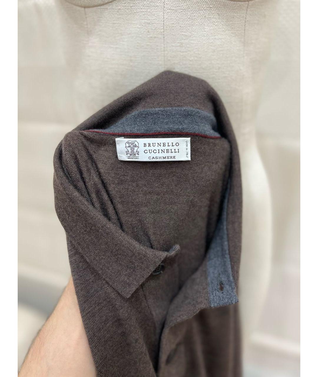 BRUNELLO CUCINELLI Коричневый шерстяной джемпер / свитер, фото 5