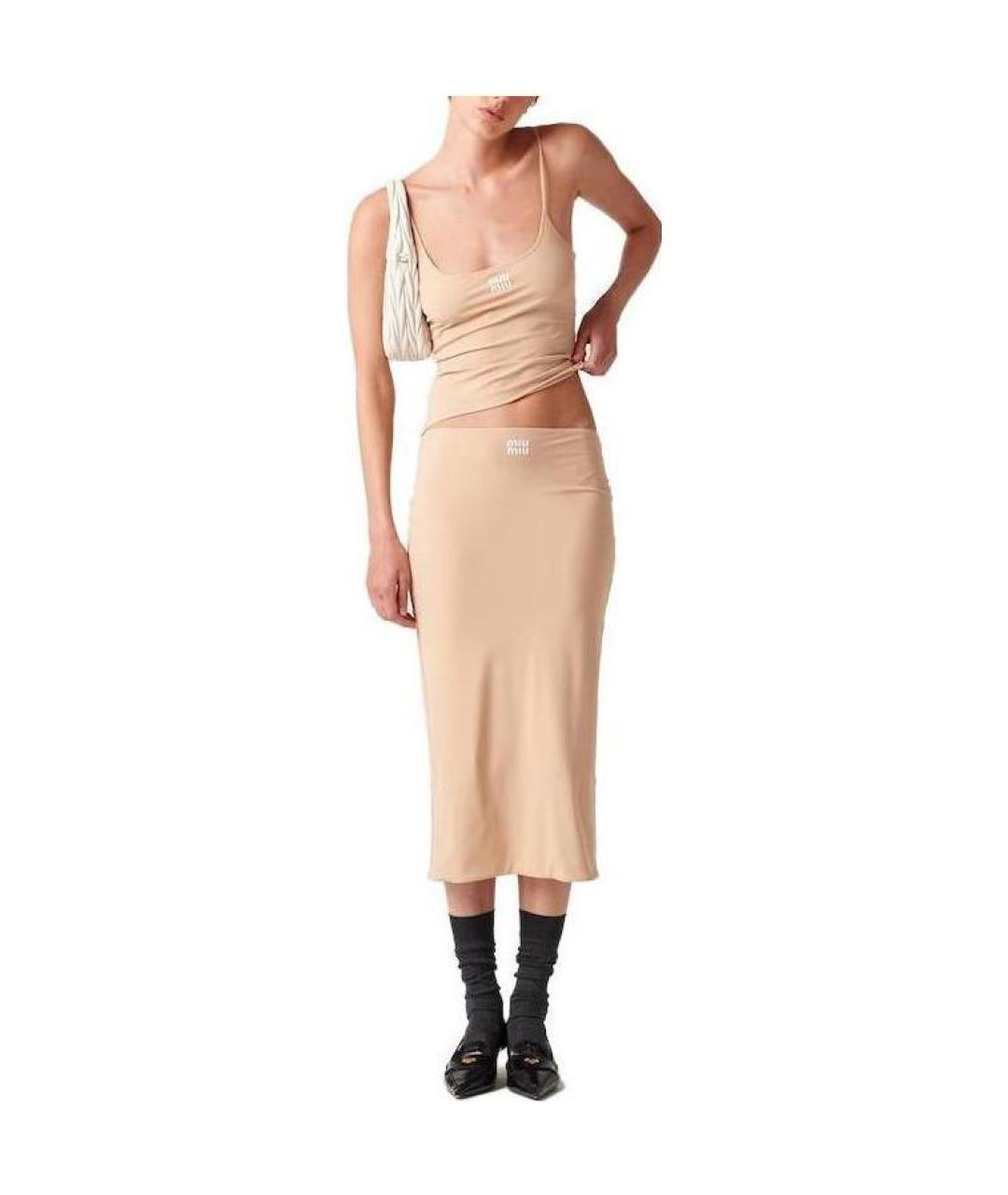 MIU MIU Бежевая майка, фото 3