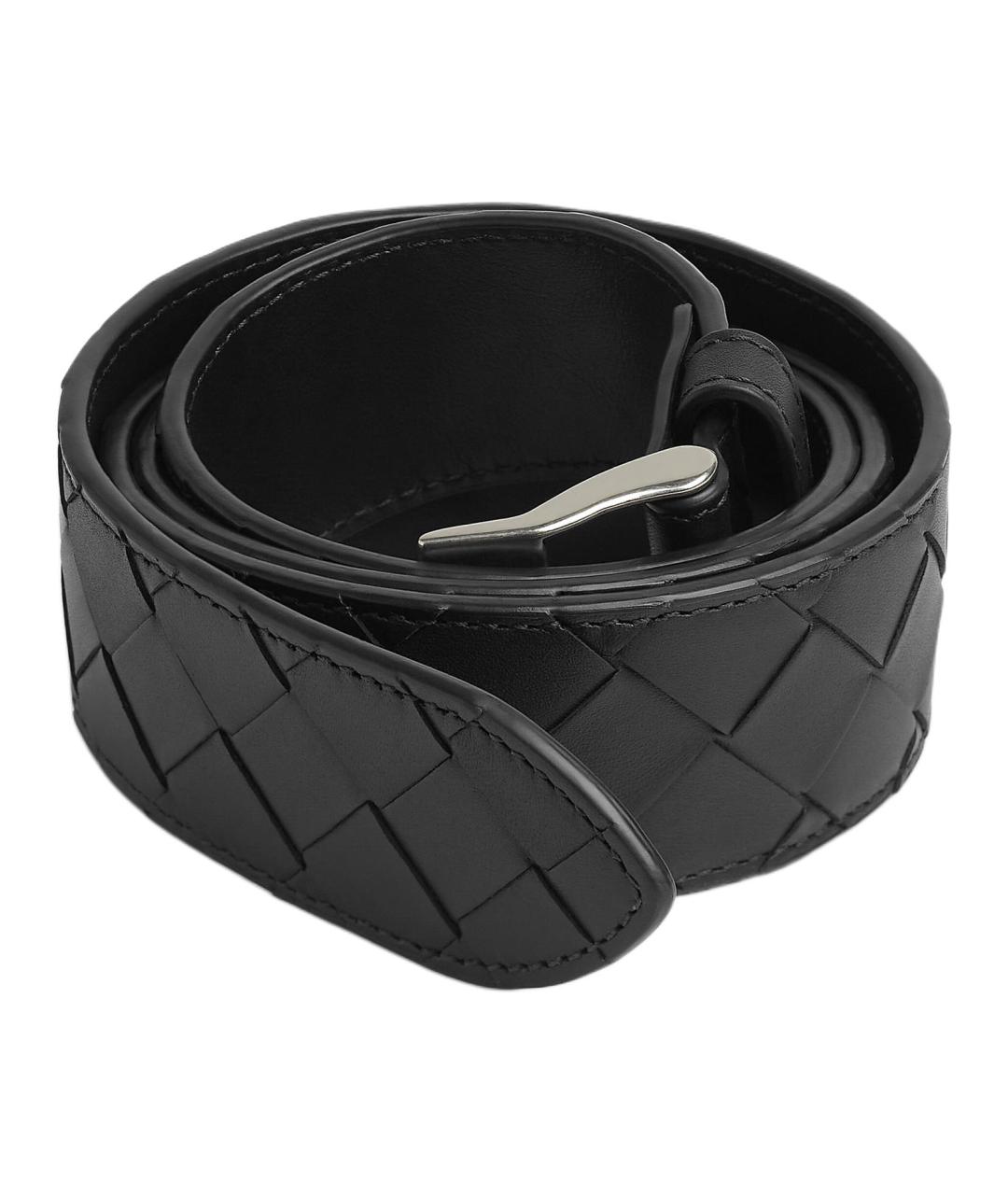 BOTTEGA VENETA Черный кожаный ремень, фото 2