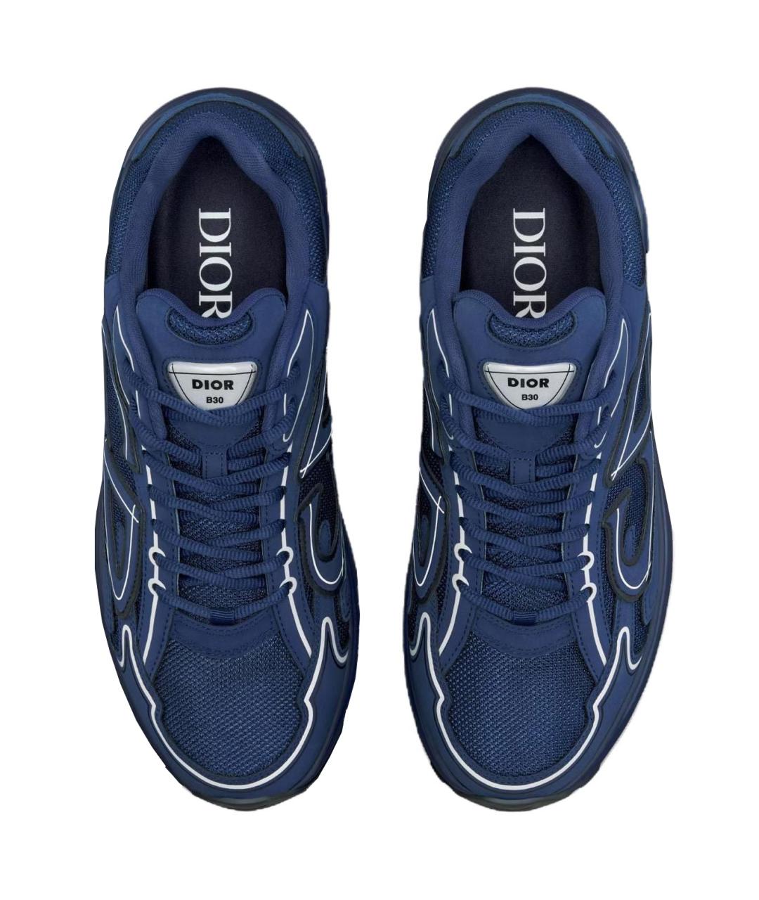 CHRISTIAN DIOR Синие текстильные низкие кроссовки / кеды, фото 3