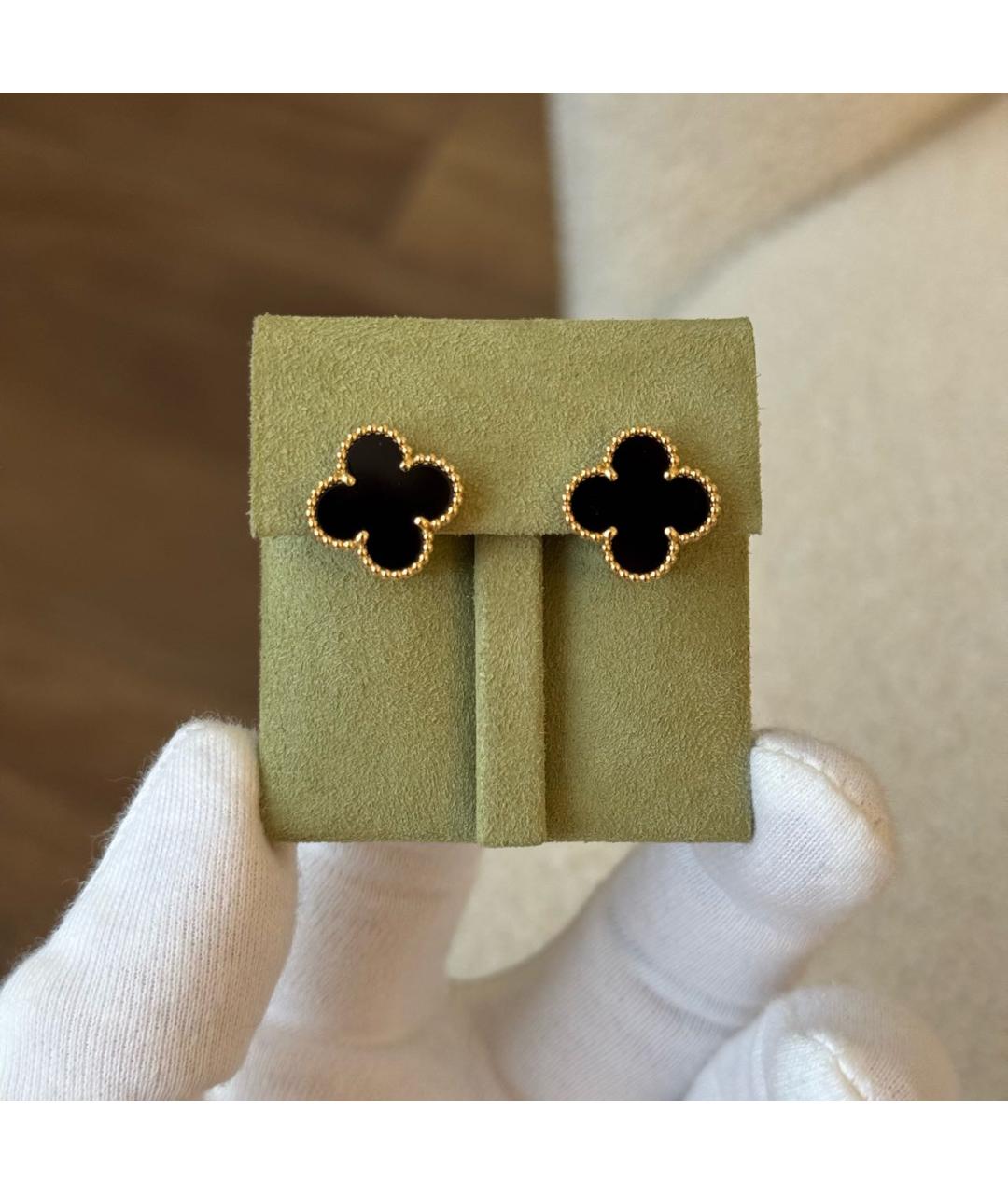 VAN CLEEF & ARPELS Черные серьги из розового золота, фото 2