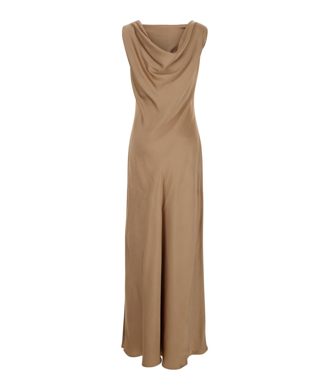 ANTONELLI Бежевое вискозное платье, фото 2