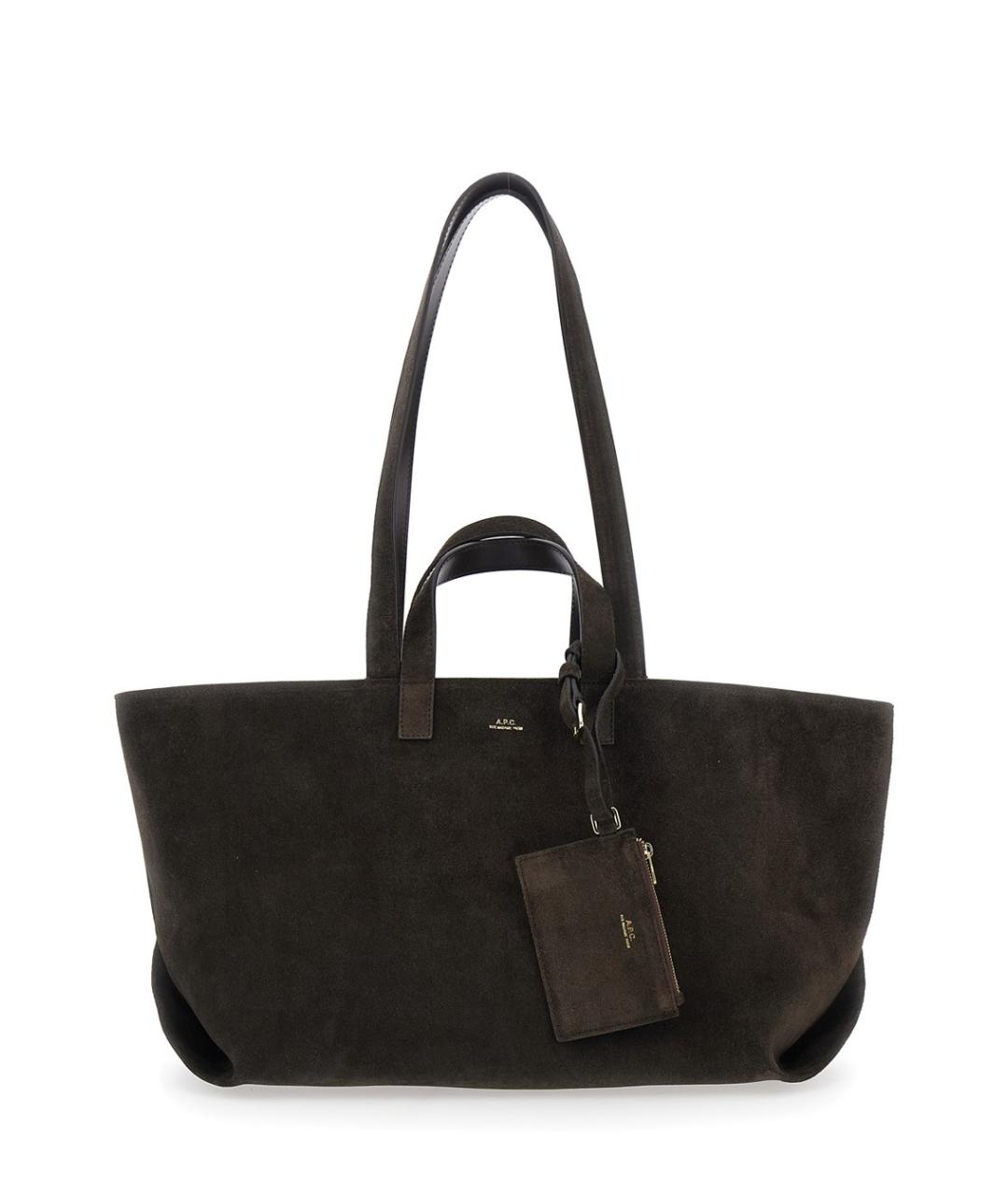 A.P.C. Коричневая замшевая сумка тоут, фото 1