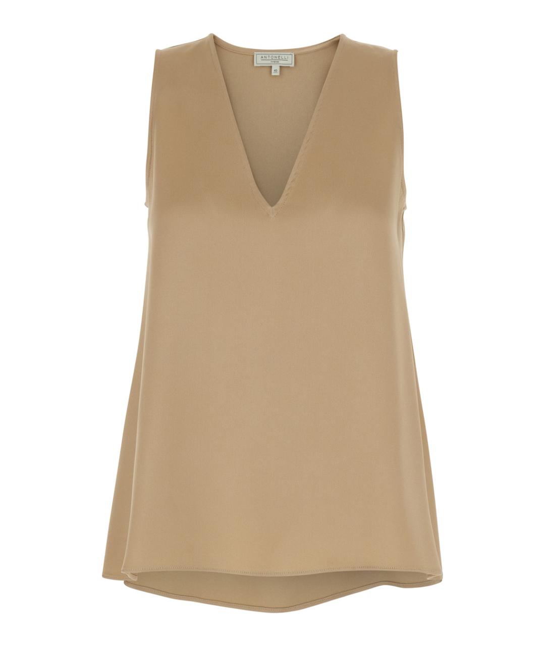 ANTONELLI Бежевая ацетатная блузы, фото 1