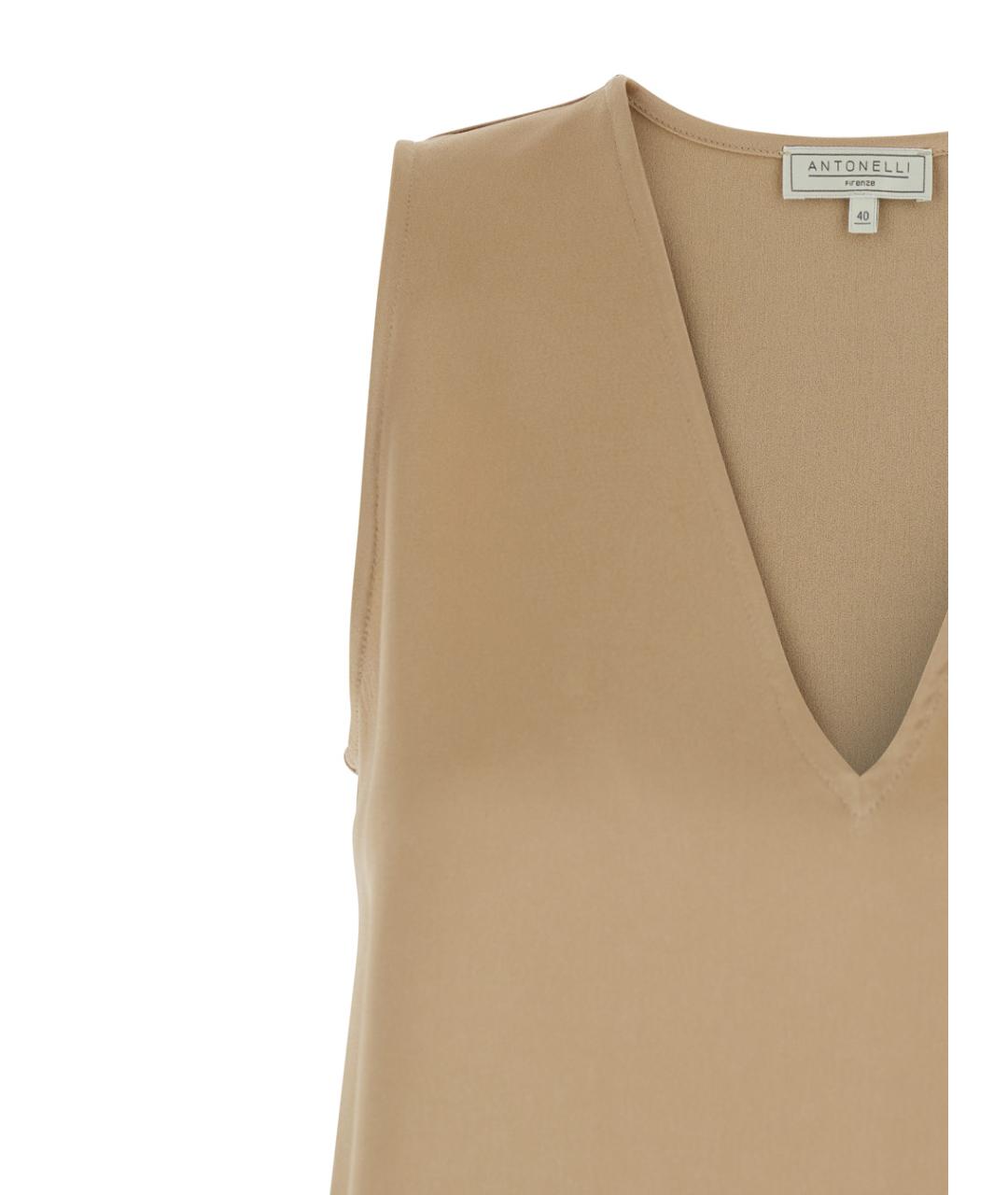 ANTONELLI Бежевая ацетатная блузы, фото 3