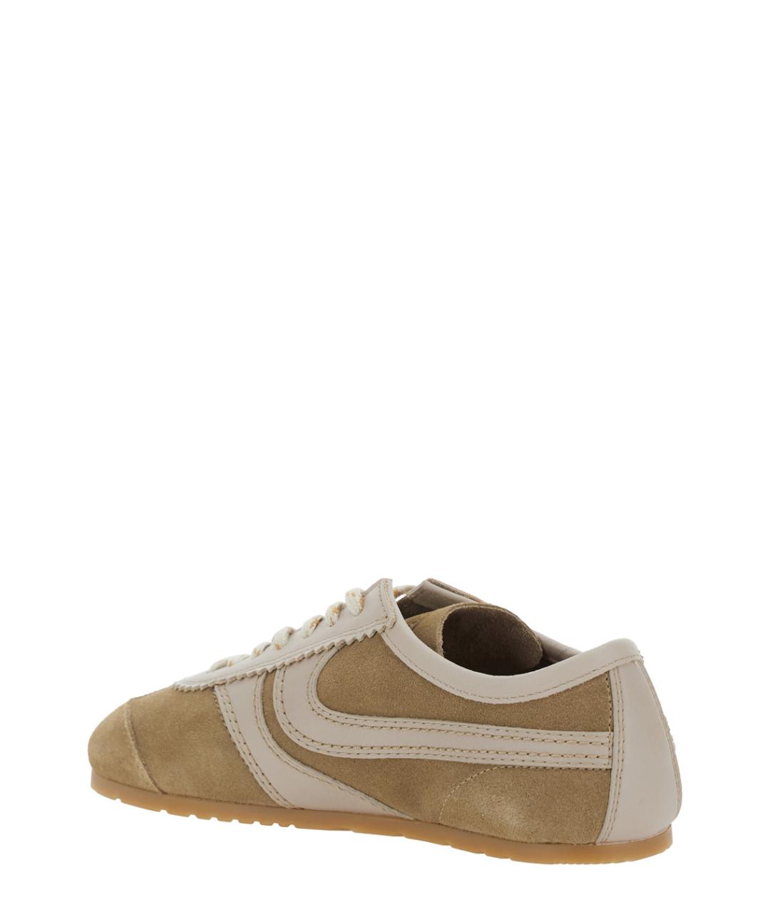 DRIES VAN NOTEN Бежевые кожаные кроссовки, фото 3