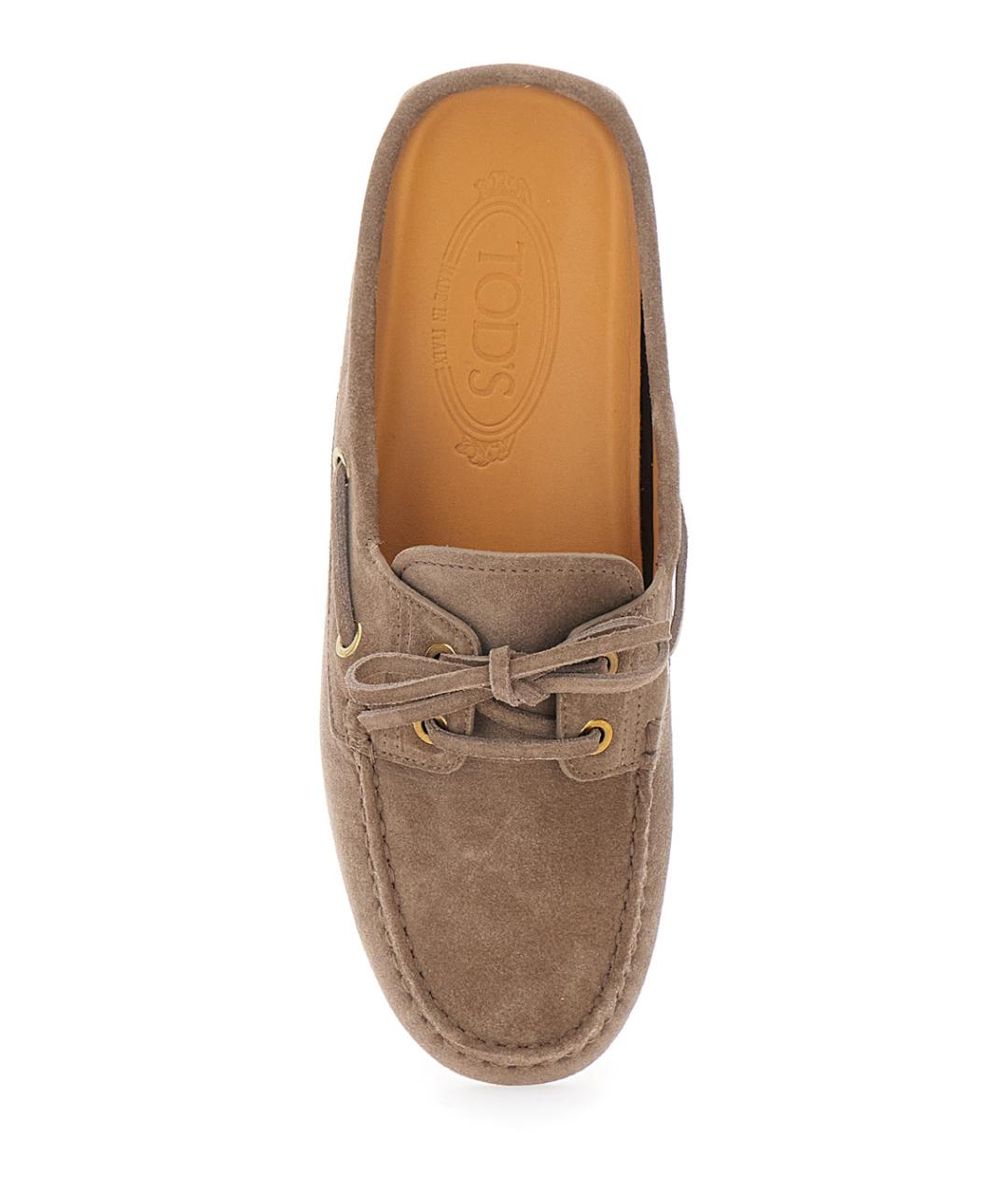 TOD'S Бежевые замшевые мюли, фото 4