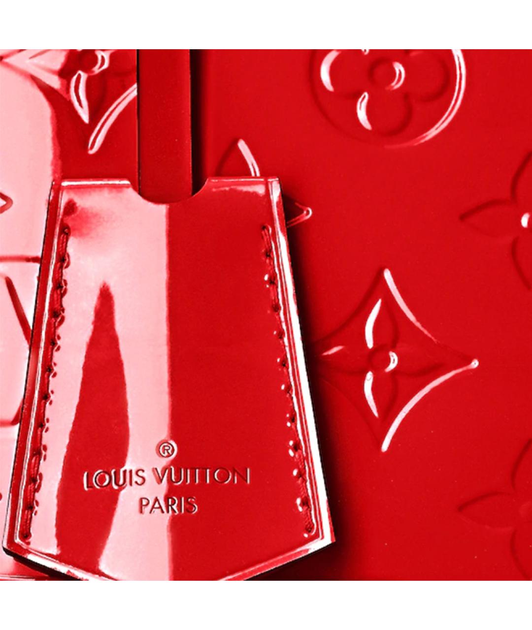 LOUIS VUITTON Красная кожаная сумка с короткими ручками, фото 5