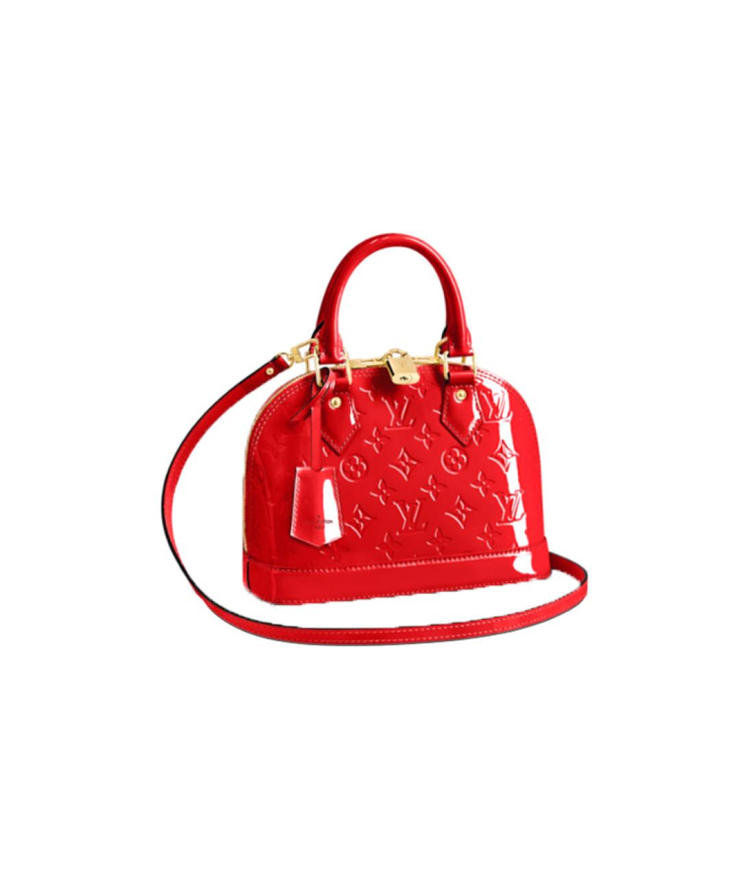 LOUIS VUITTON Красная кожаная сумка с короткими ручками, фото 2