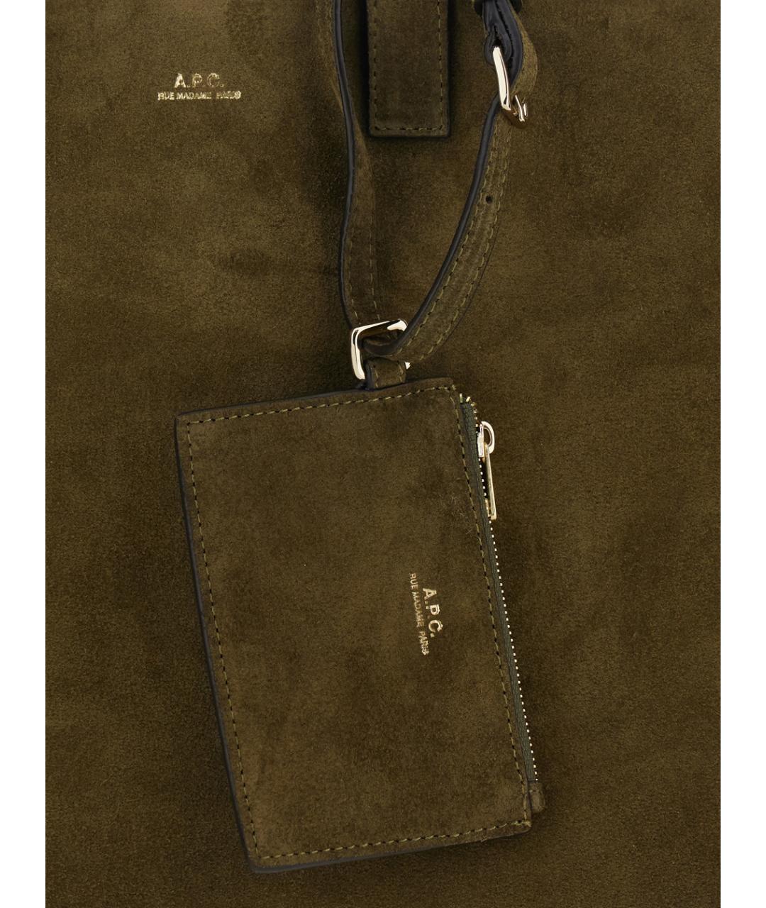 A.P.C. Коричневая замшевая сумка тоут, фото 3