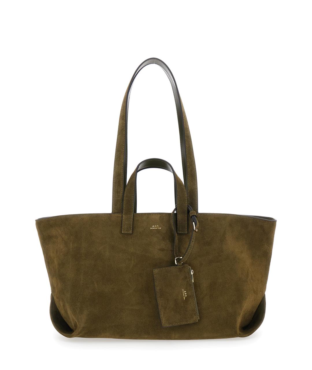 A.P.C. Коричневая замшевая сумка тоут, фото 1