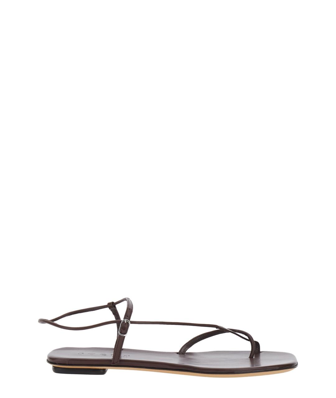SOEUR Коричневые кожаные сандалии, фото 1
